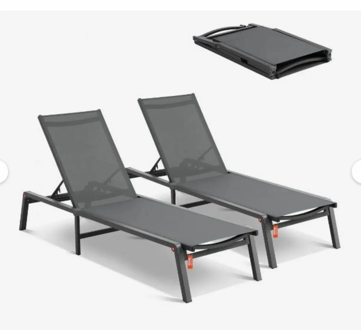 Chaise Lounge Chairs Outdoor, Aluminum - Image 1