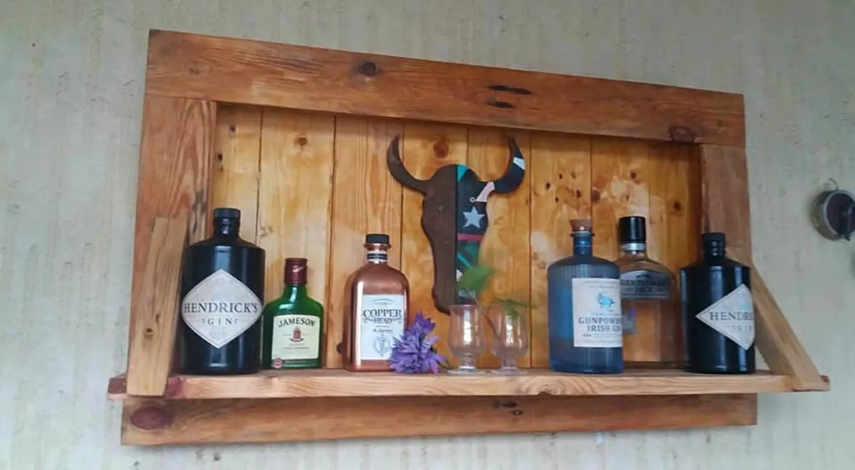 Rustic Floating Wall Bar / Display - Image 1