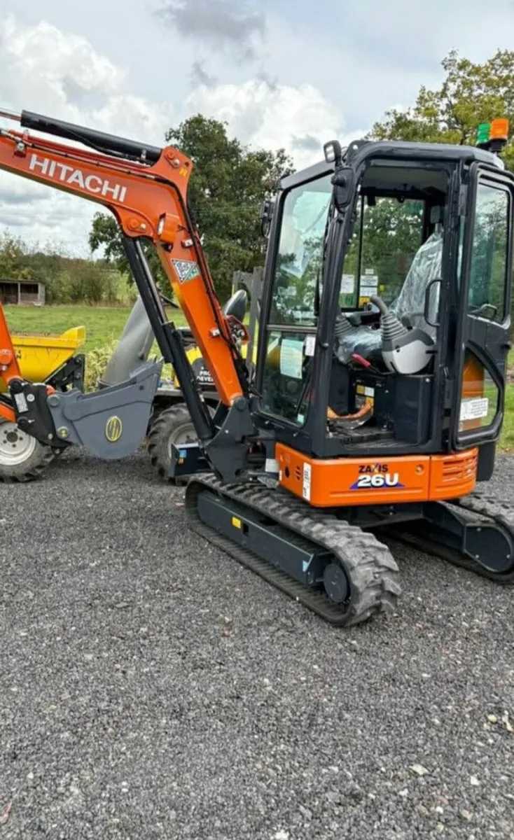 Mini digger for hire with driver - Image 1
