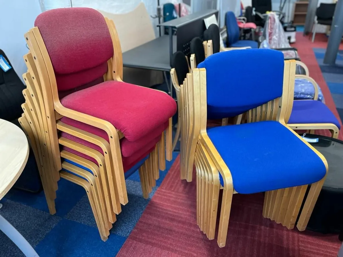 CLEARANCE WOOD FRAMED MEETING CHAIRS - £60.00+VAT - Image 1
