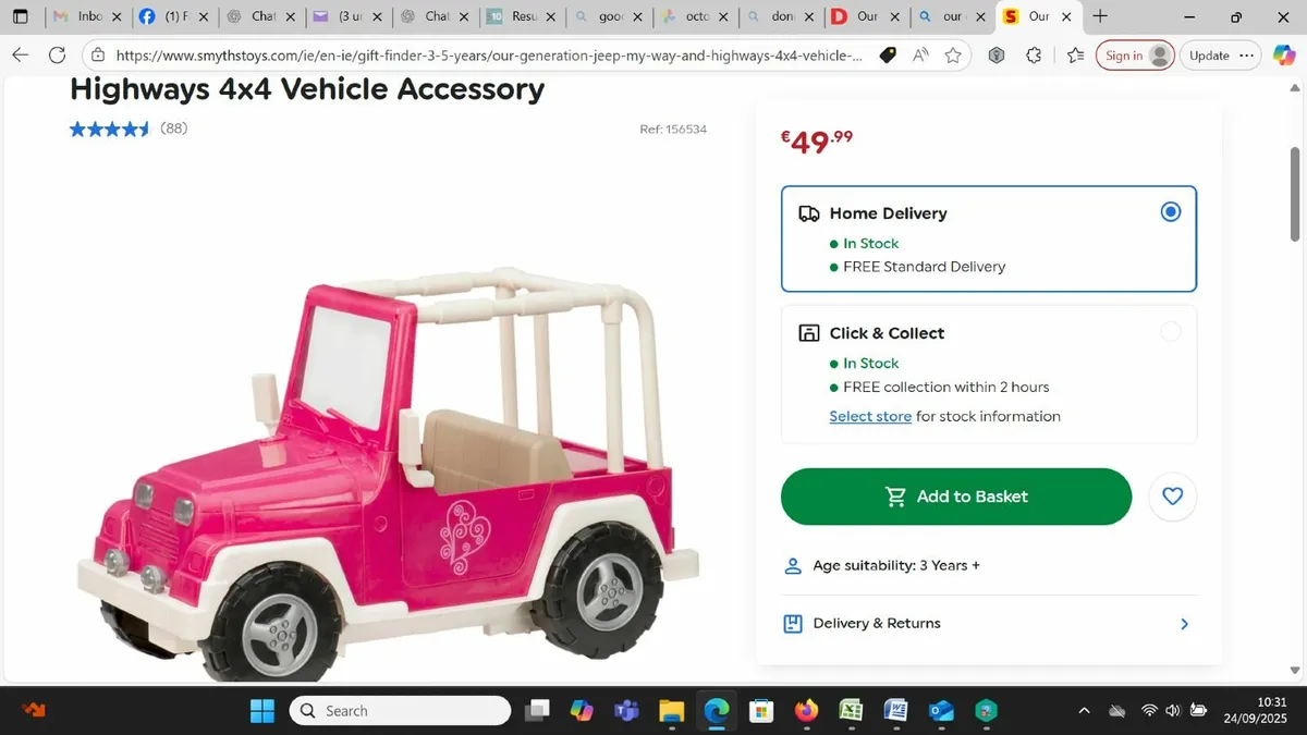 Our Generation Dolls Pink Jeep - Image 2