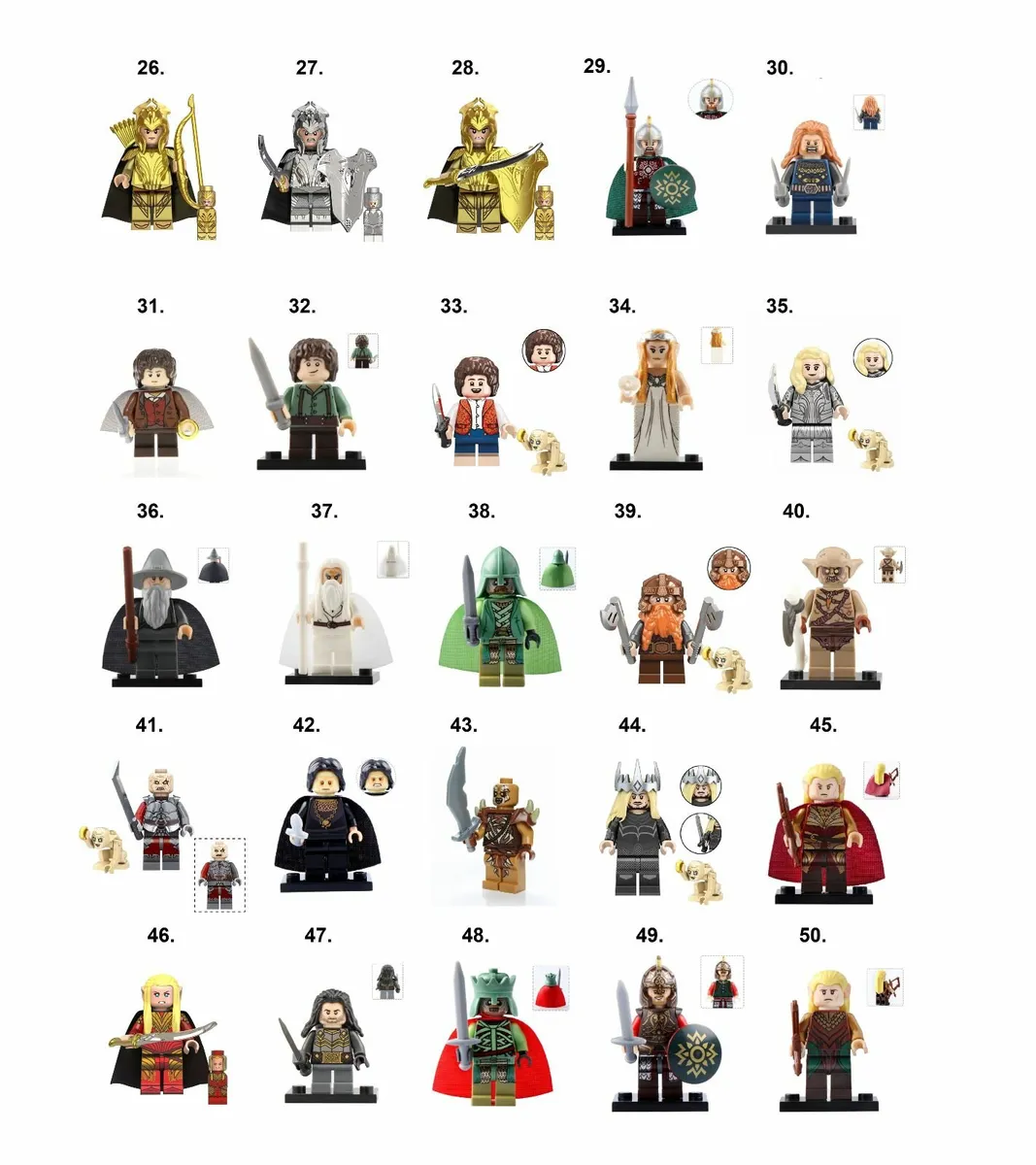 Lord of the Rings LOTR Lego Compatible Minifigures - Image 3