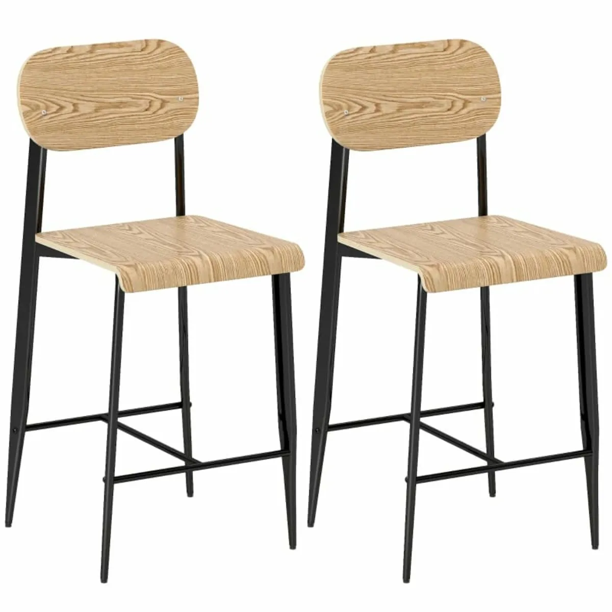 2-piece set bar stools, Bar chairs with backrest a - Image 4