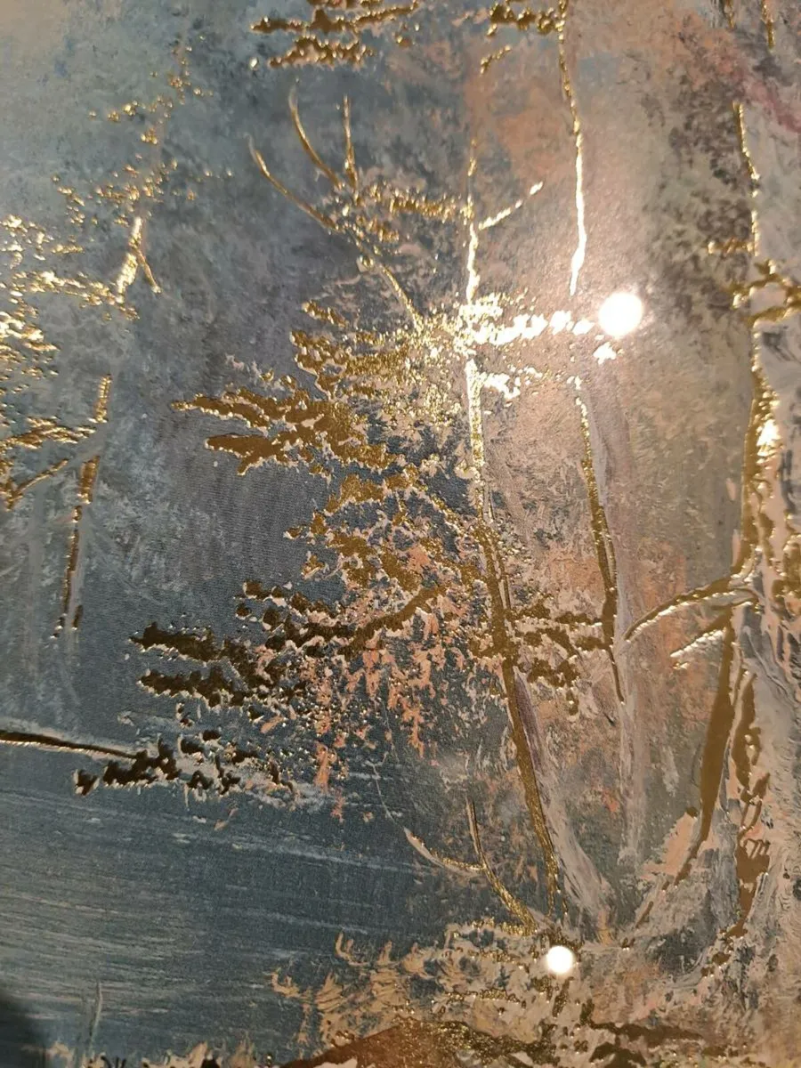 Vintage Foil Art in frame - Image 1