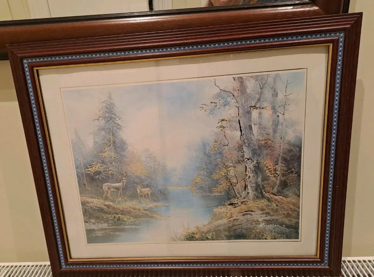 Vintage Foil Art in frame - Image 2