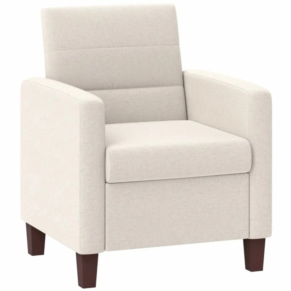 Upholstered chair in linen look, foam, seat cushio - Image 2