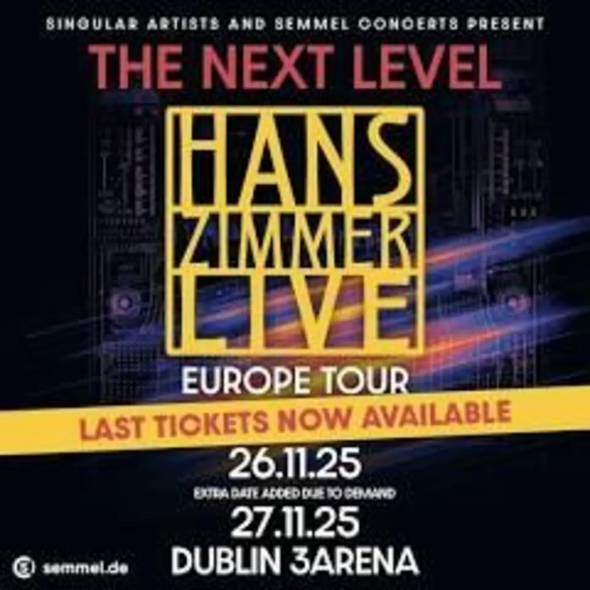 2 x VIP Tickets for Hans Zimmer 26th Nov 2025 Dubl