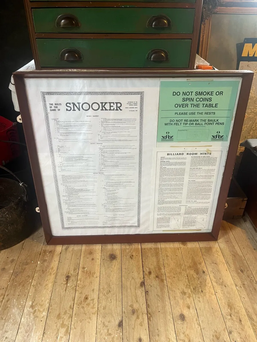Vintage Framed Rules of Snooker - Image 1