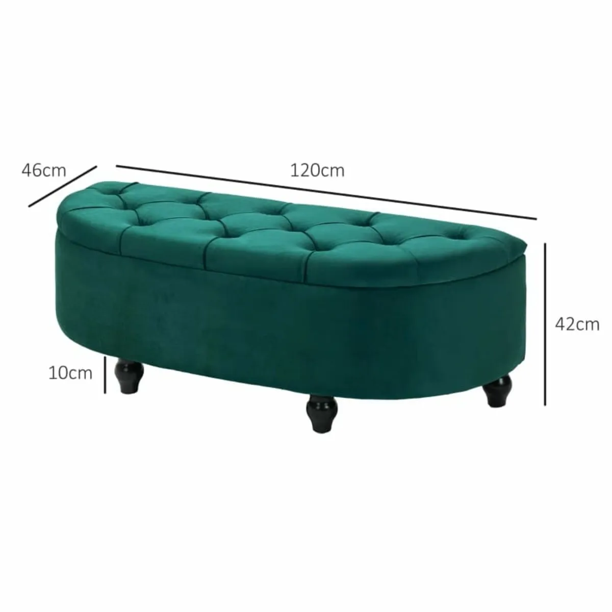 stool with storage, storage trunk, upholstered, so - Image 2