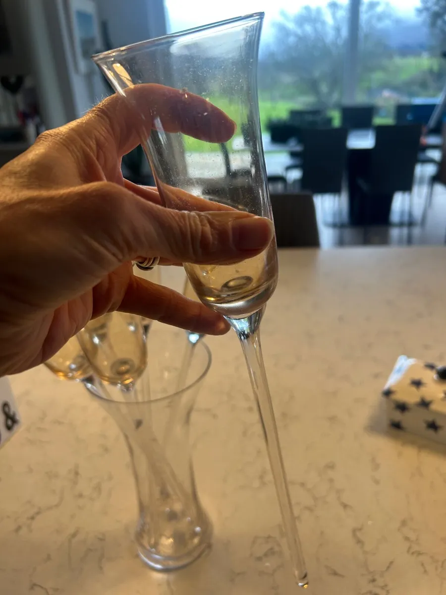 Champagne Flutes/Glasses Vintage hand blown - Image 2