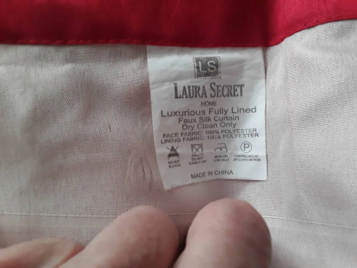 Brand new deep red drapes - Image 3