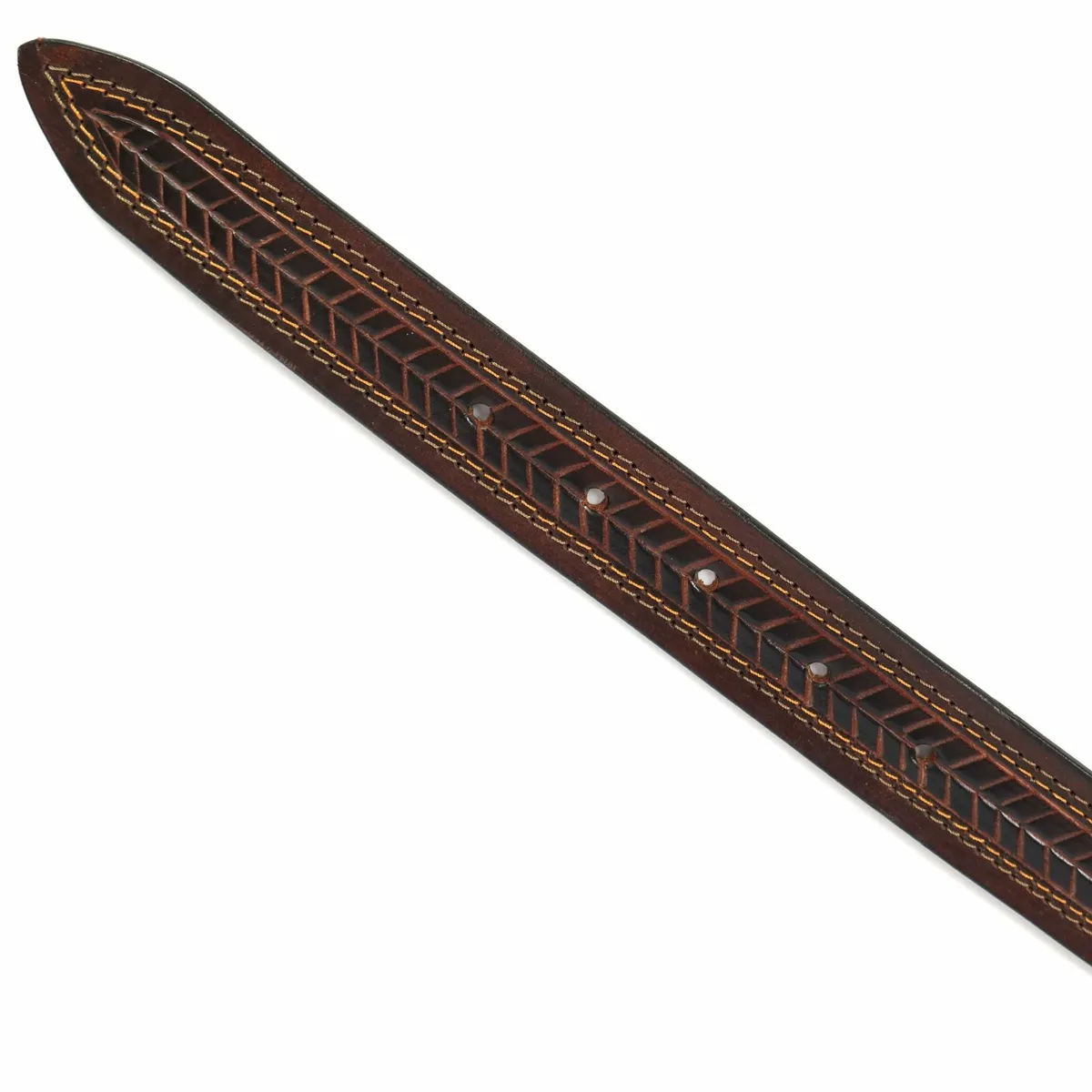 Genuine Leather Belt for Men Western Floral Design - Image 2