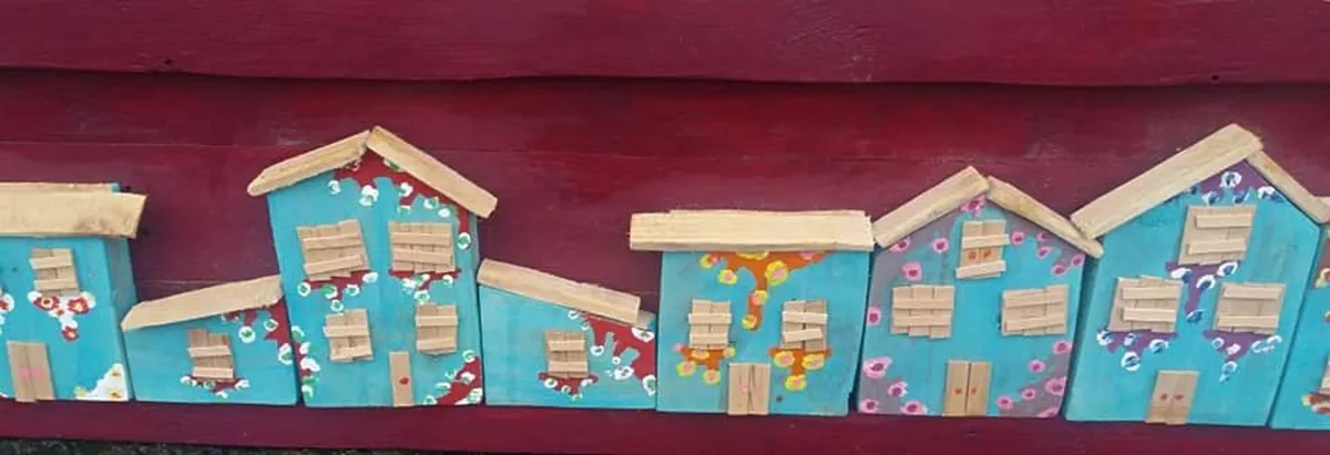 Rustic Fairy Glowing Town / display " v long" - Image 1