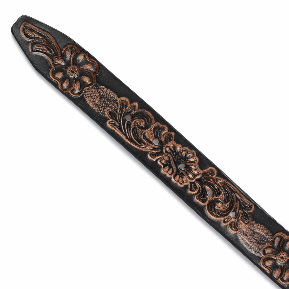 Genuine Leather Belt for Men Western Floral Design - Image 4