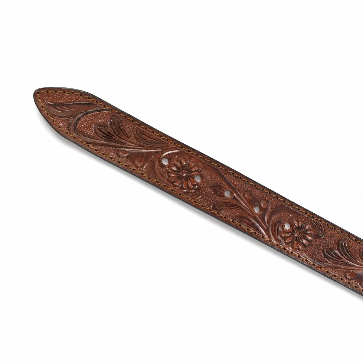 Genuine Leather Belt for Men Western Floral Design - Image 2