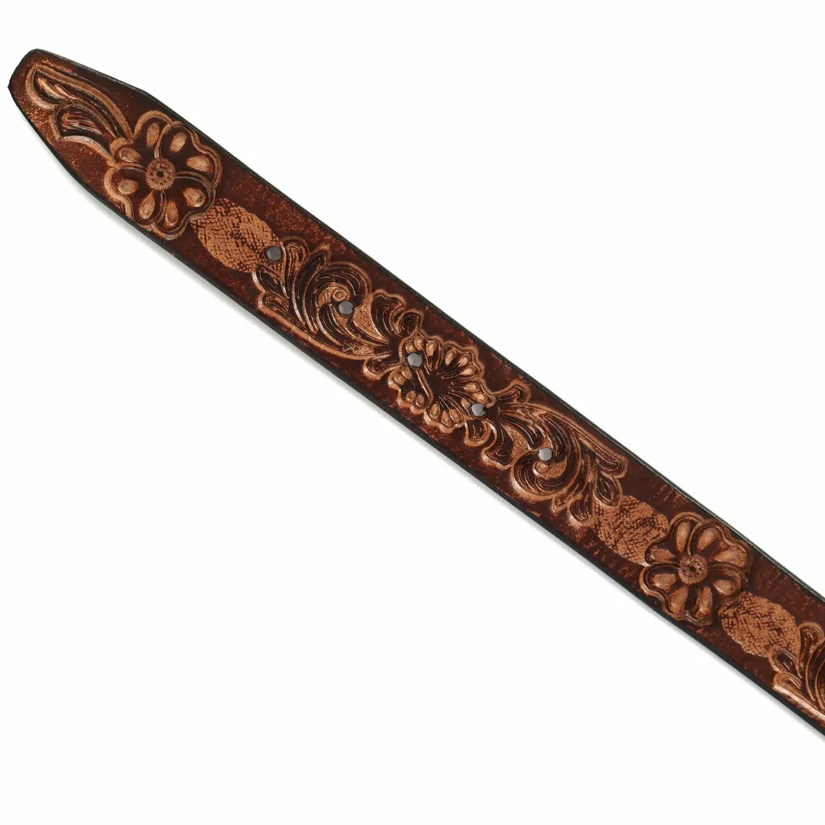 Genuine Leather Belt for Men Western Floral Design - Image 3