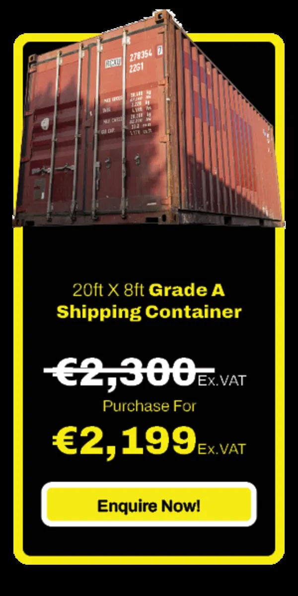 20FT X 8FT Shipping Containers Grade A Second Hand - Image 1
