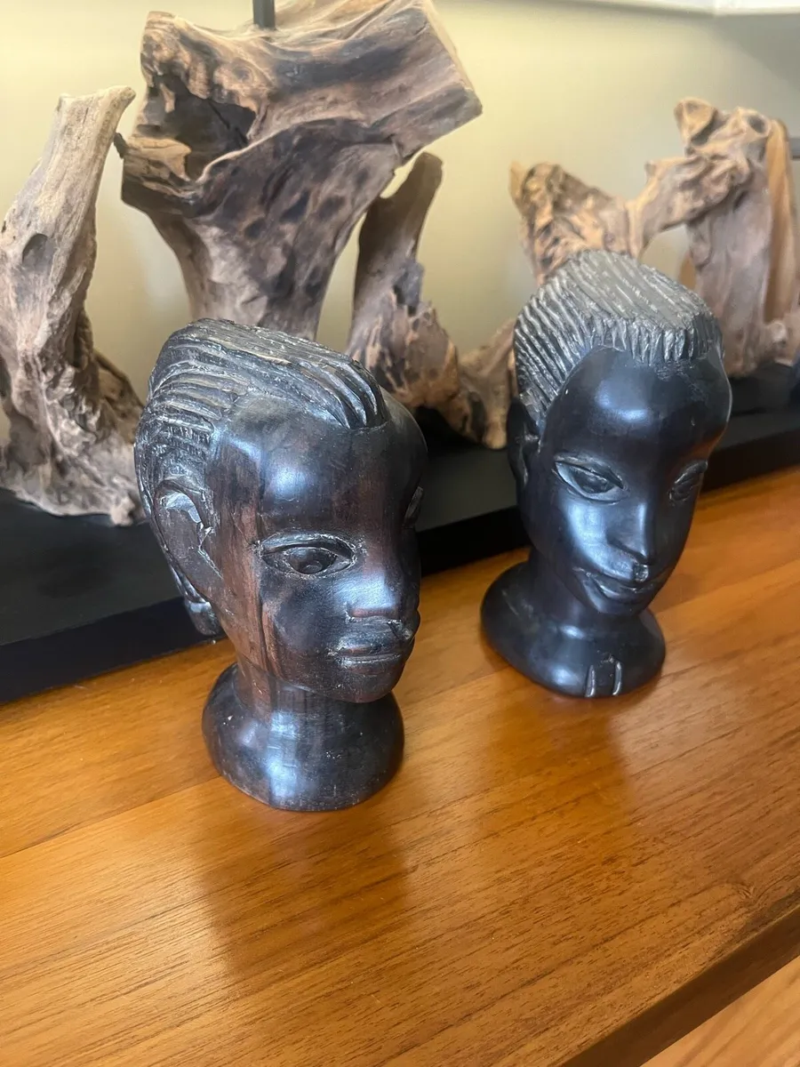 Vintage African Tribal Busts - Image 1