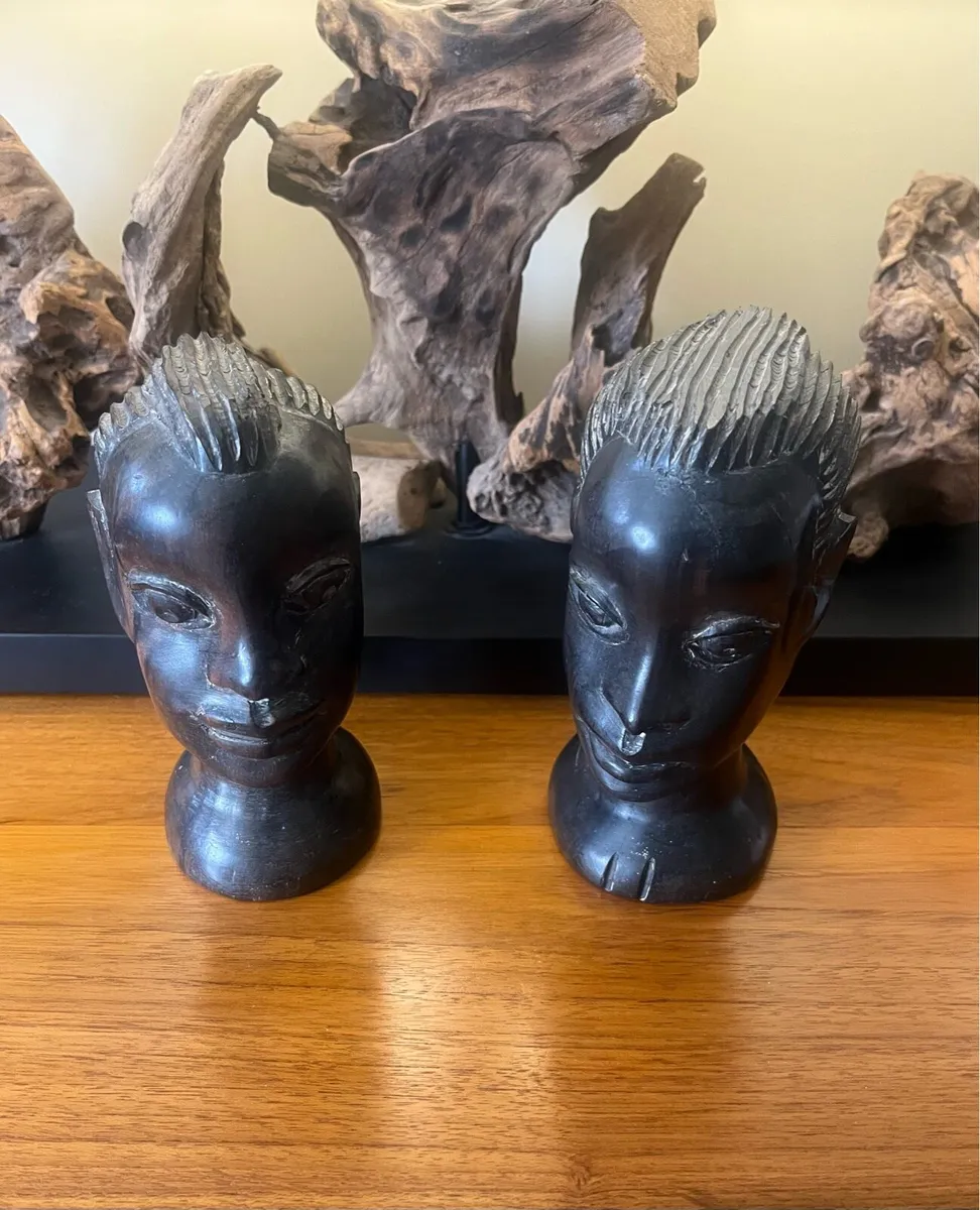 Vintage African Tribal Busts - Image 2