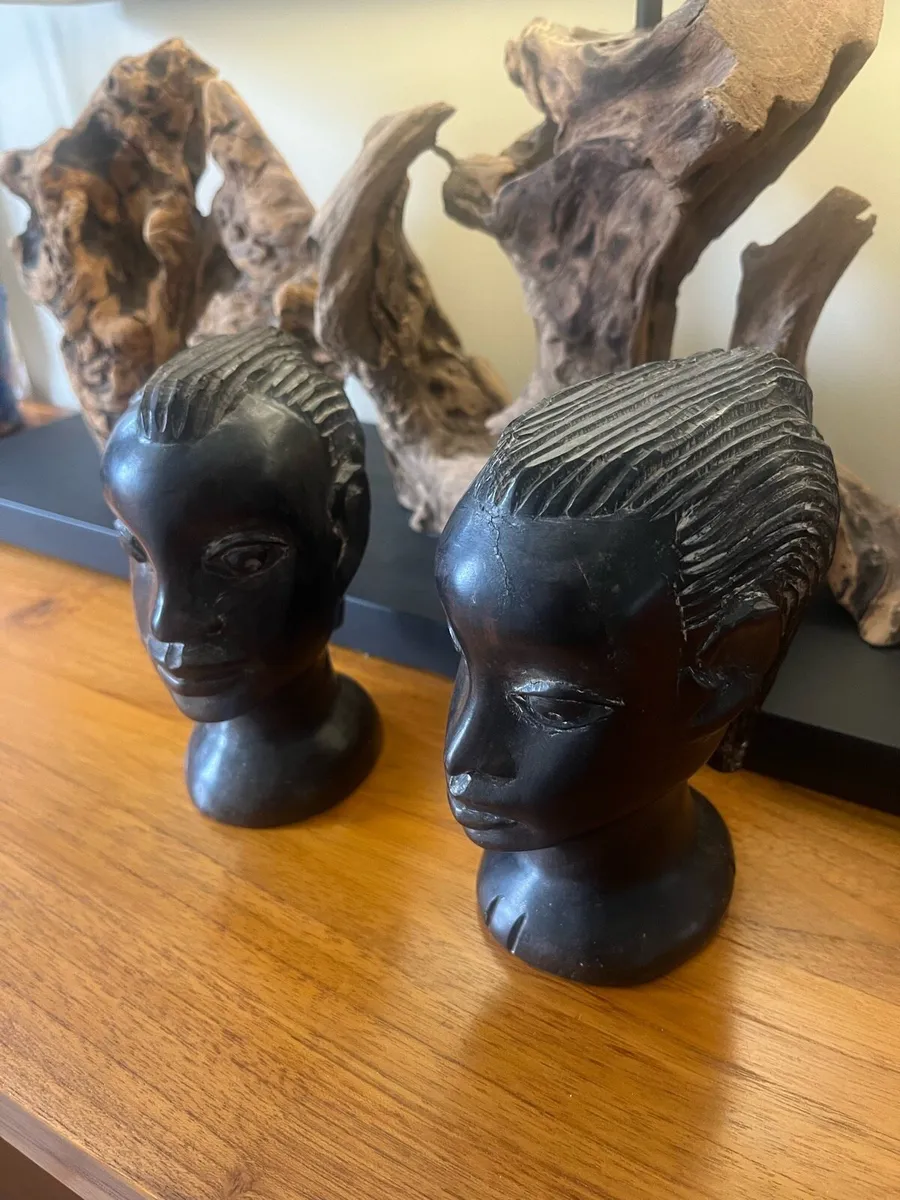 Vintage African Tribal Busts - Image 3