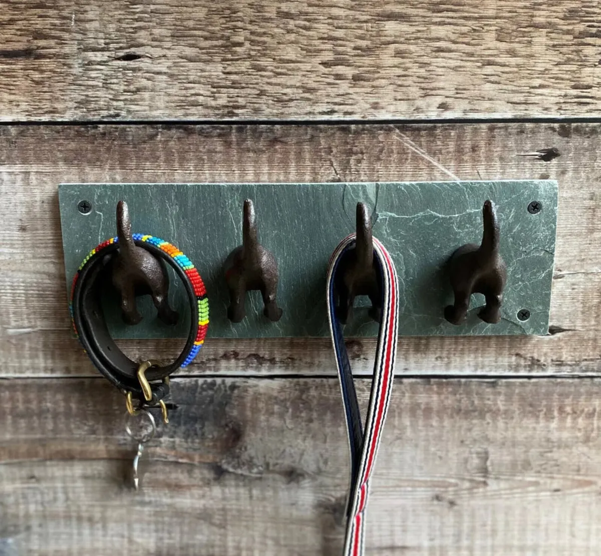 Dog Tail Coat Hooks Cast Iron & Slate - Image 4