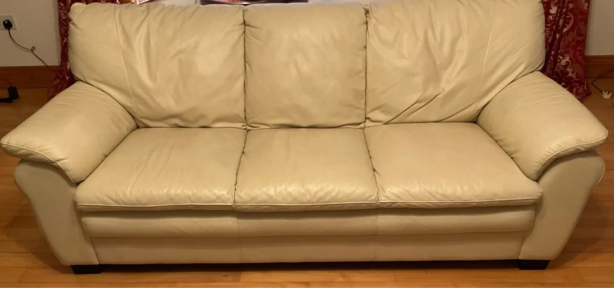 Leather couch and chairs - Image 1