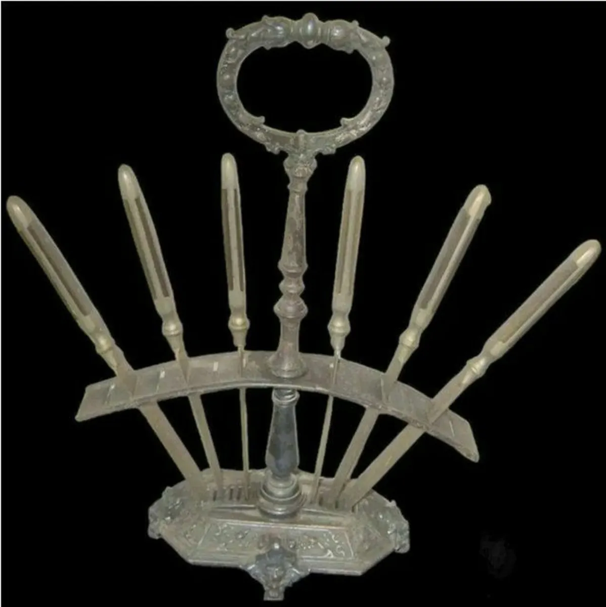 Set of 6 Vintage Fruit/Cheese Cutters with Stand - Image 4