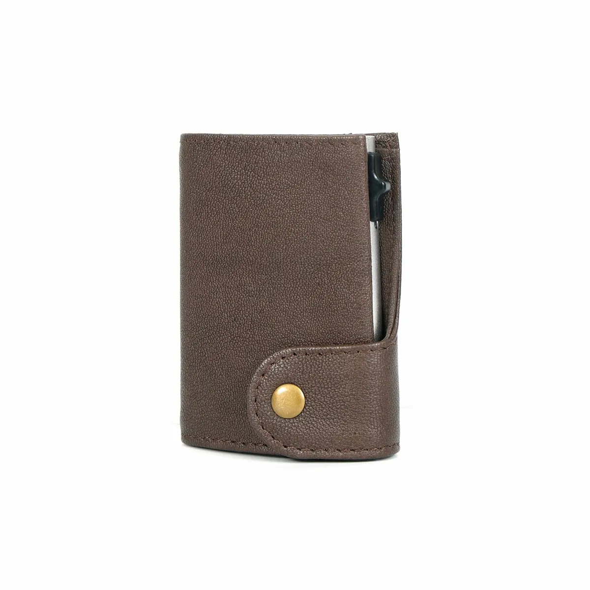 Leather Pop-Up Card Holder RFID Blocking Wallet - Image 1