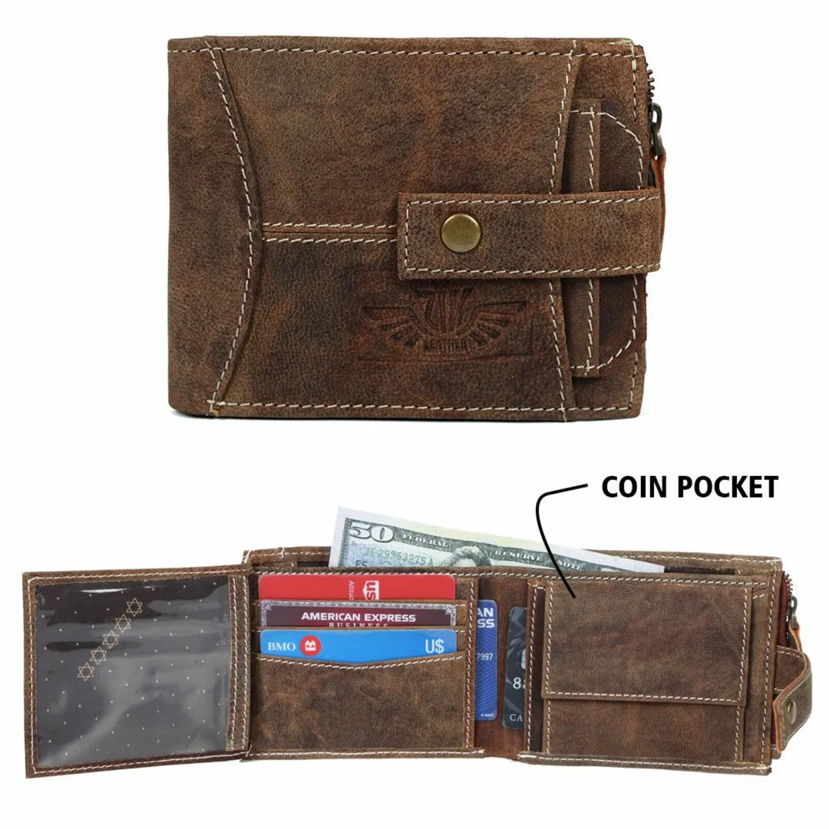 Genuine Leather RFID Blocking Wallet for Men - Image 4