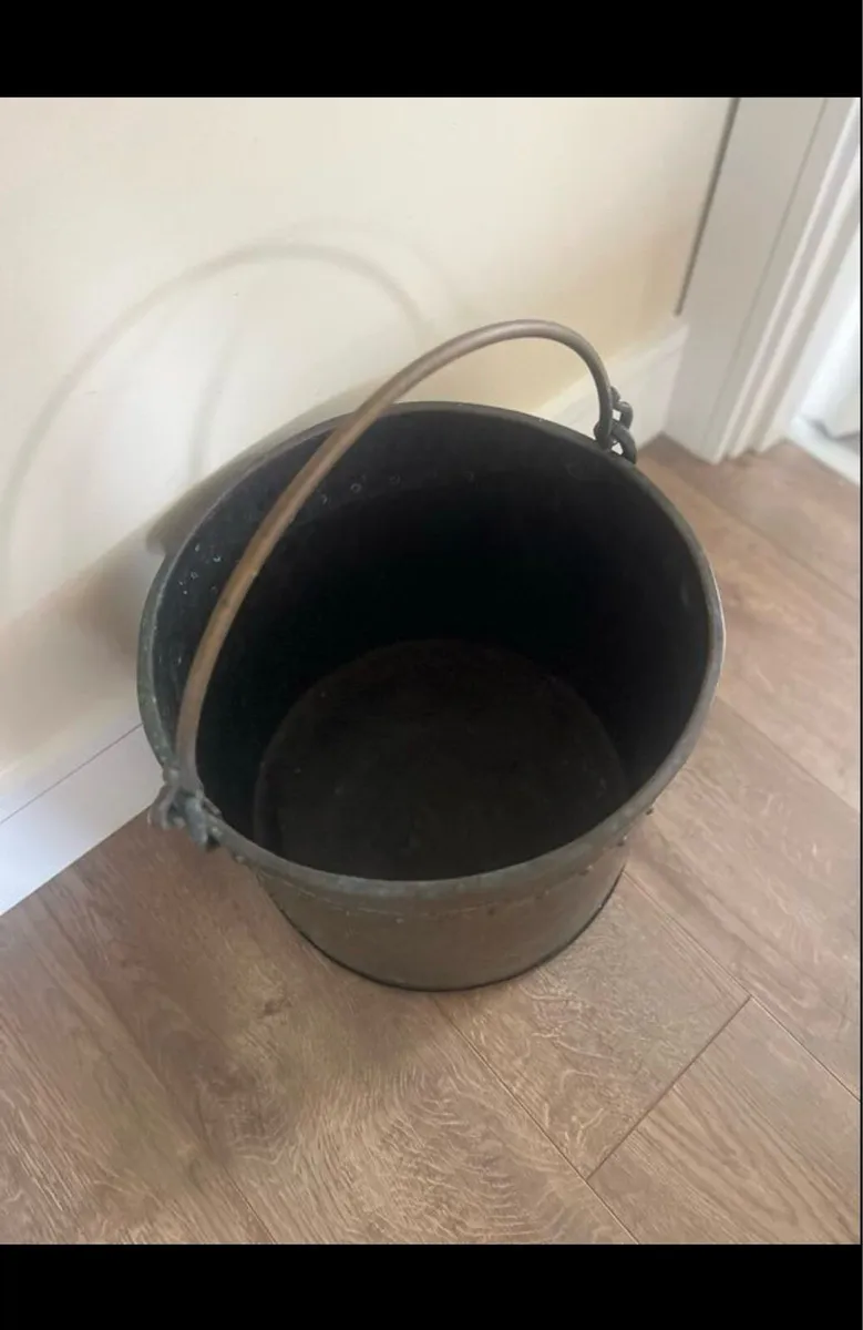 Antique French Copper Log Bucket - Image 3
