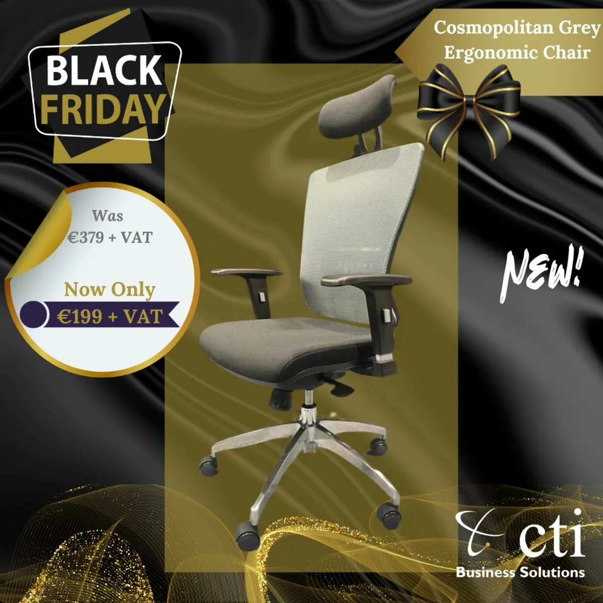 BLACK FRIDAY! NEW Grey Cosmopolitan Office Chairs - Image 1