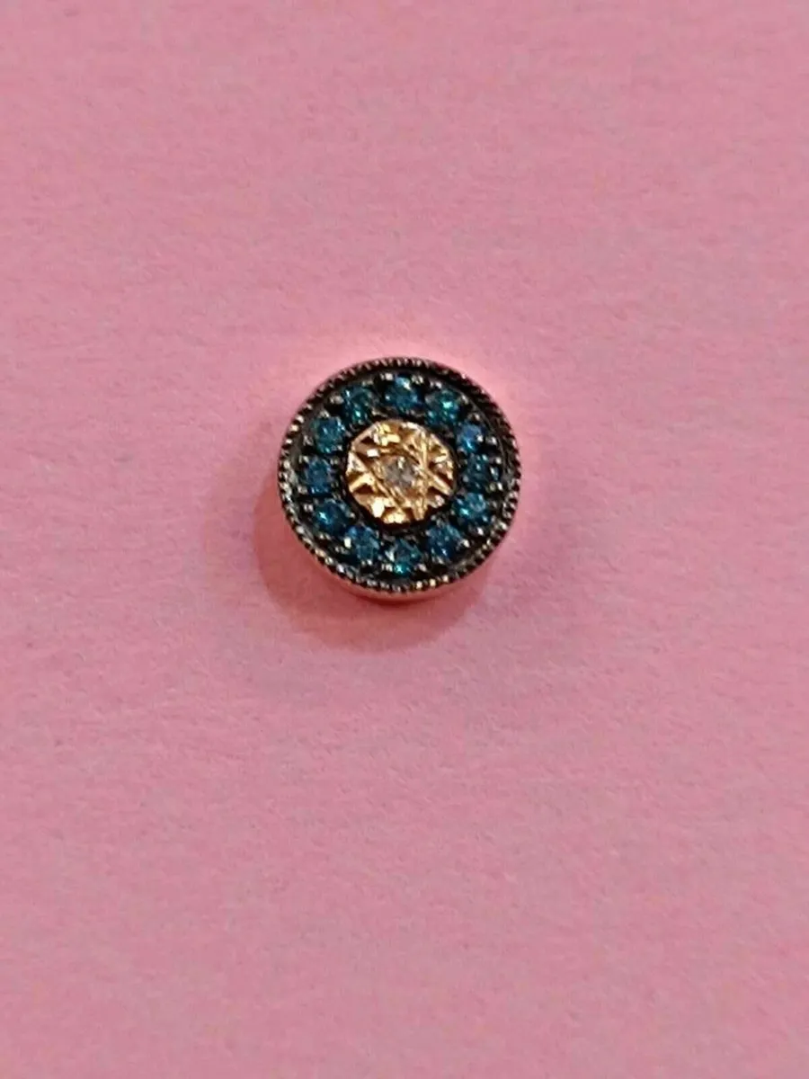 14k Gold Diamond & Blue Sones Earrings, Studs - Image 1