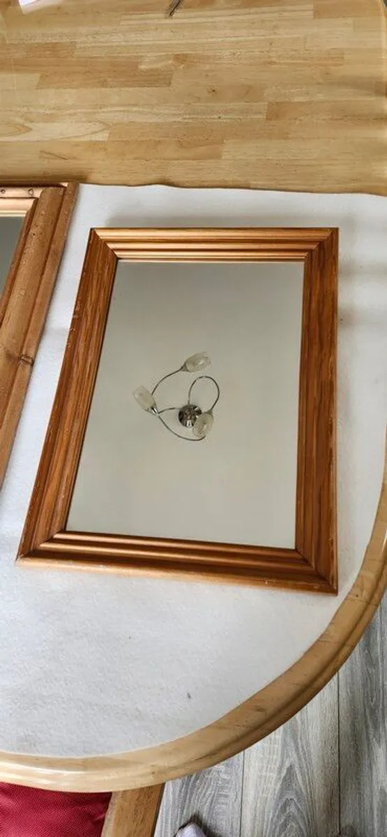 Two pine framed mirrors - Image 1