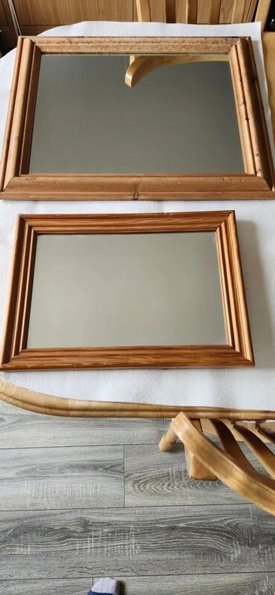 Two pine framed mirrors - Image 3