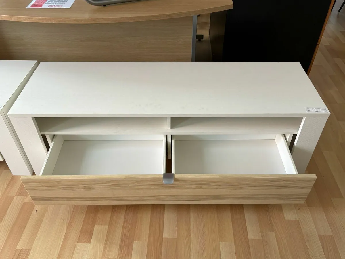 White and Oak TV stands/media cabinets - £80 + VAT - Image 2