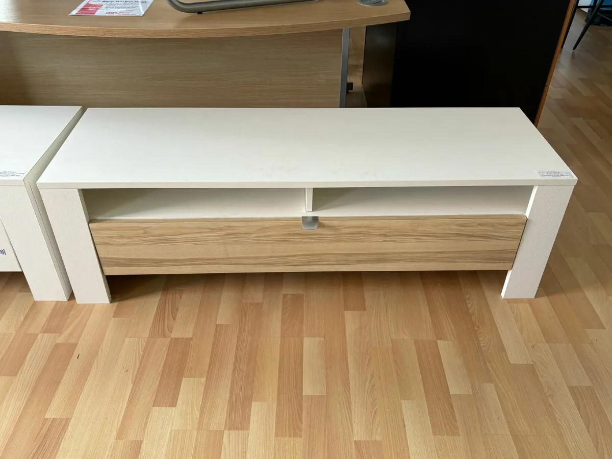 White and Oak TV stands/media cabinets - £80 + VAT - Image 1