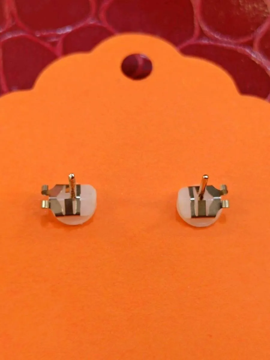 Purple Stone , 14k White Gold Earrings - Image 4