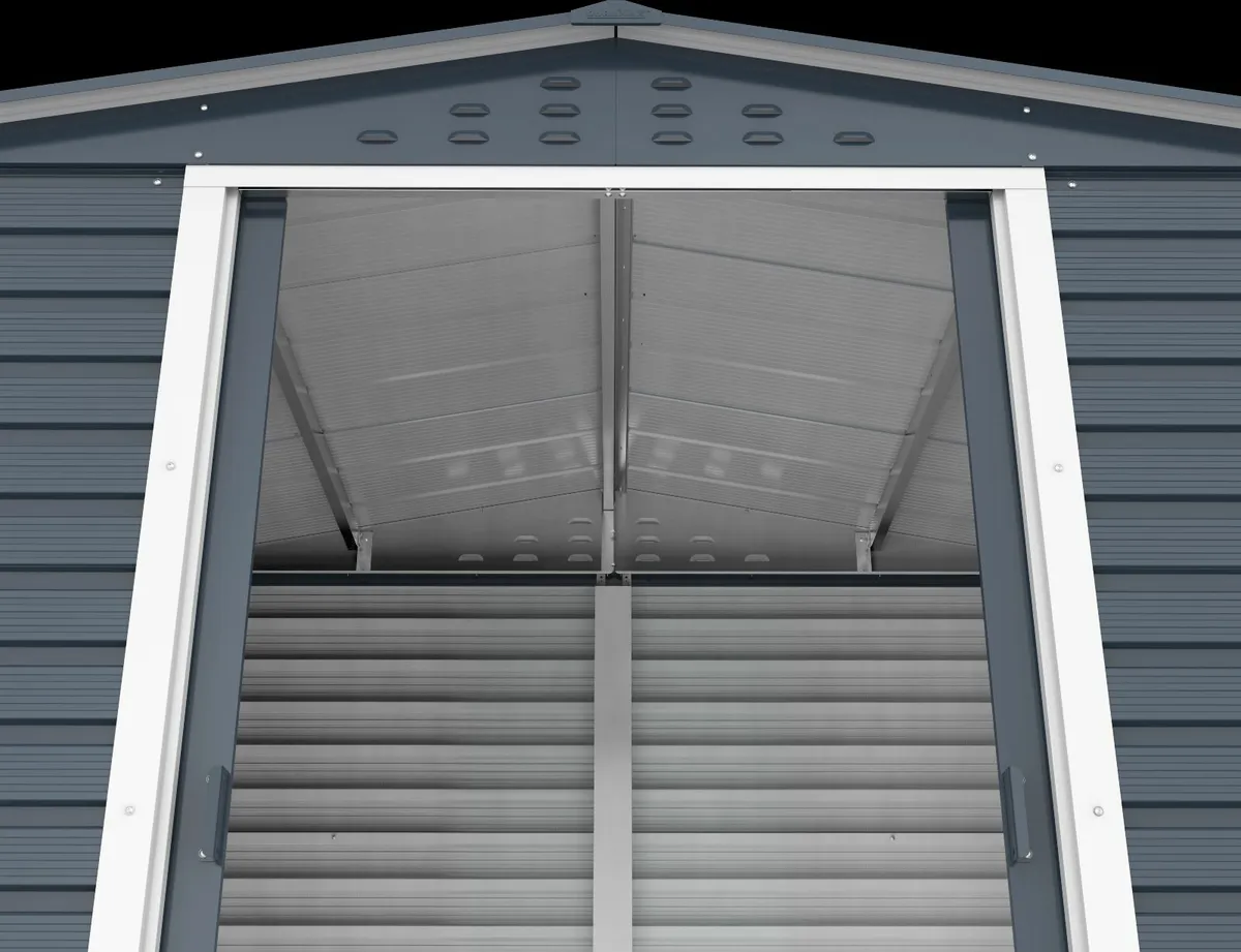 🏡 Alpine 8×6 Anthracite Grey Steel Garden Shed - Image 3
