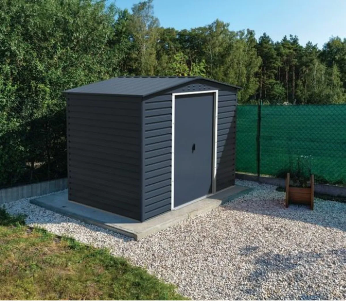 🏡 Alpine 8×6 Anthracite Grey Steel Garden Shed - Image 2