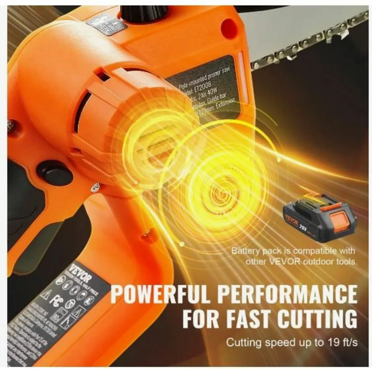 2-in-1 Cordless Pole Saw & Mini Chainsaw - Image 4