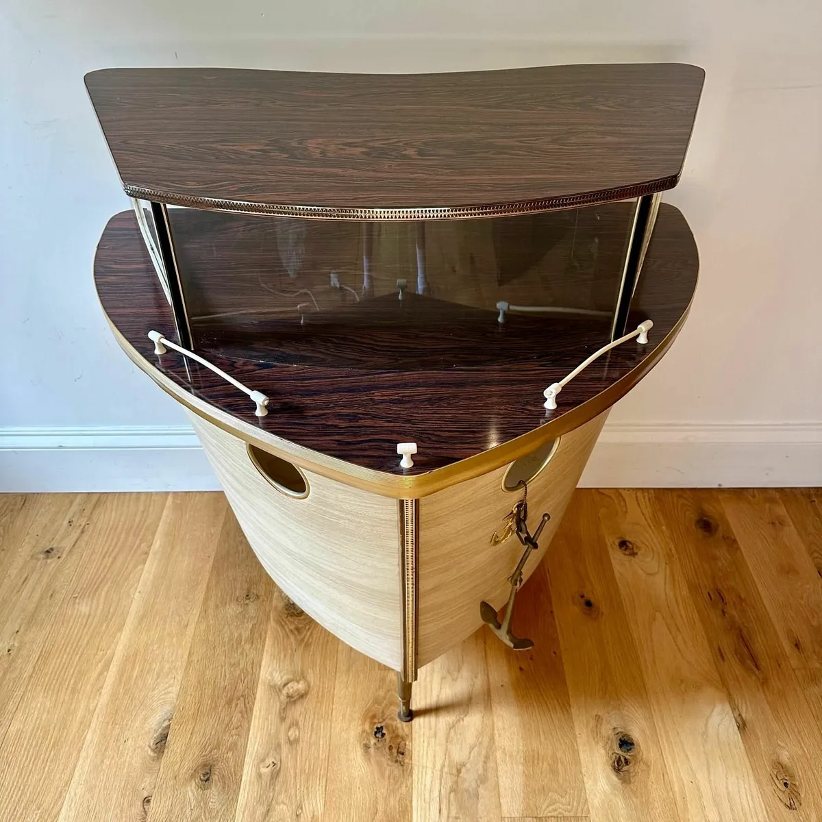 Vintage 1950s Melamine Cocktail Bar – Nautical Boa - Image 2