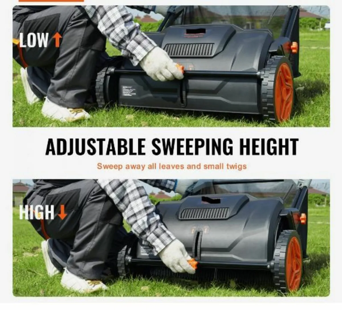 Push Lawn Sweeper, 21inch Leaf & Grass - Image 2