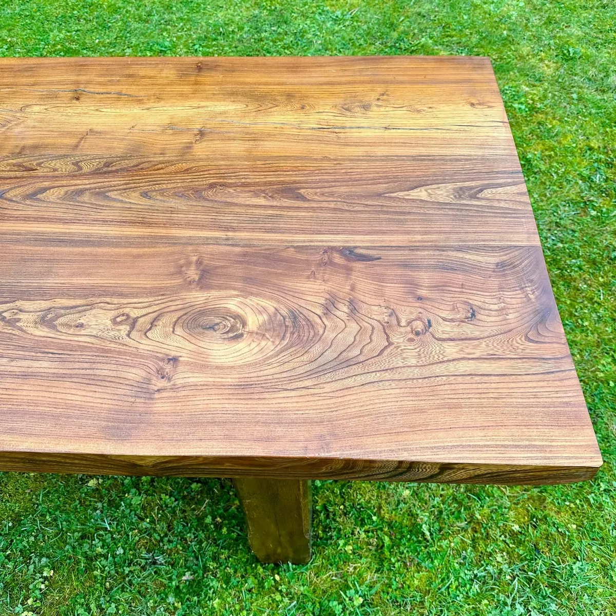 French Provincial Elm Farmhouse Table - Image 3