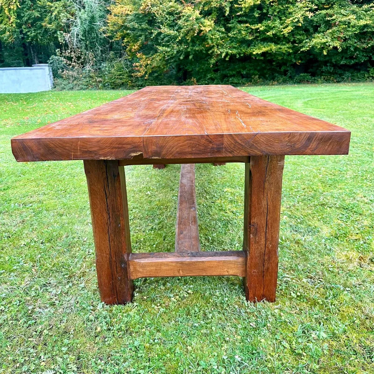 French Provincial Elm Farmhouse Table - Image 4