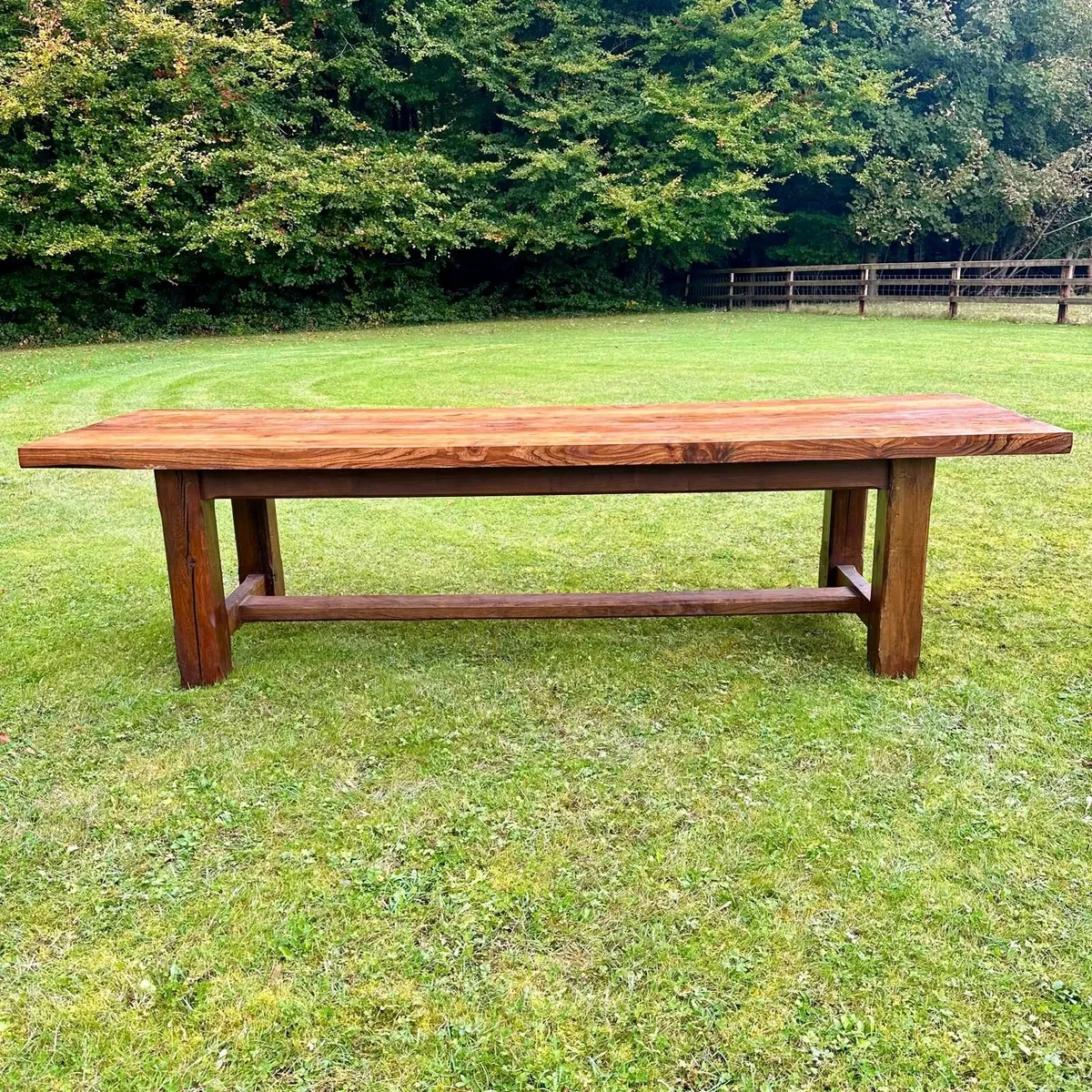 French Provincial Elm Farmhouse Table - Image 1