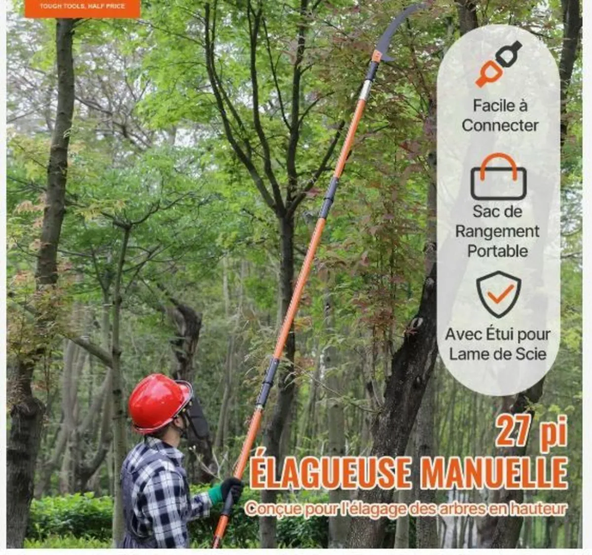 Manual Pole Saw, 2.2 - 8.2 m Extendable Tree - Image 2