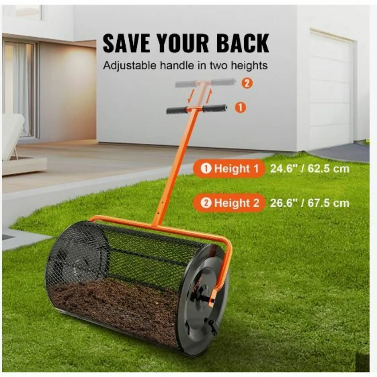 Compost Spreader, 24.4-25.6" Height Adjustable - Image 4