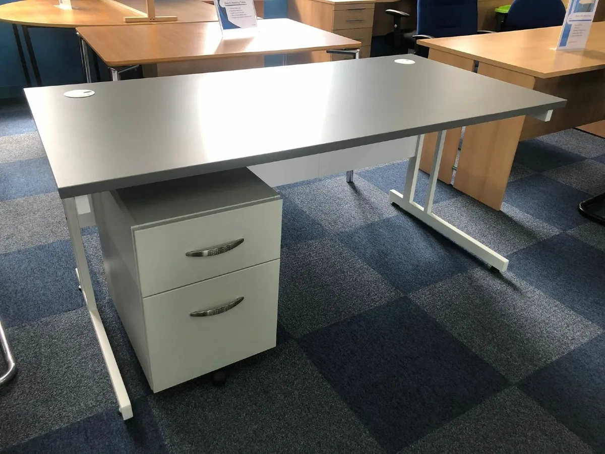 Graphite Desk & Mobile Pedestal Set - £225+VAT