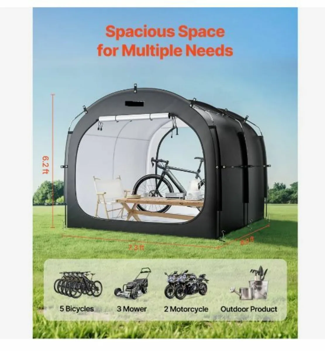 Bike Storage Tent, 5 Bikes - Image 2