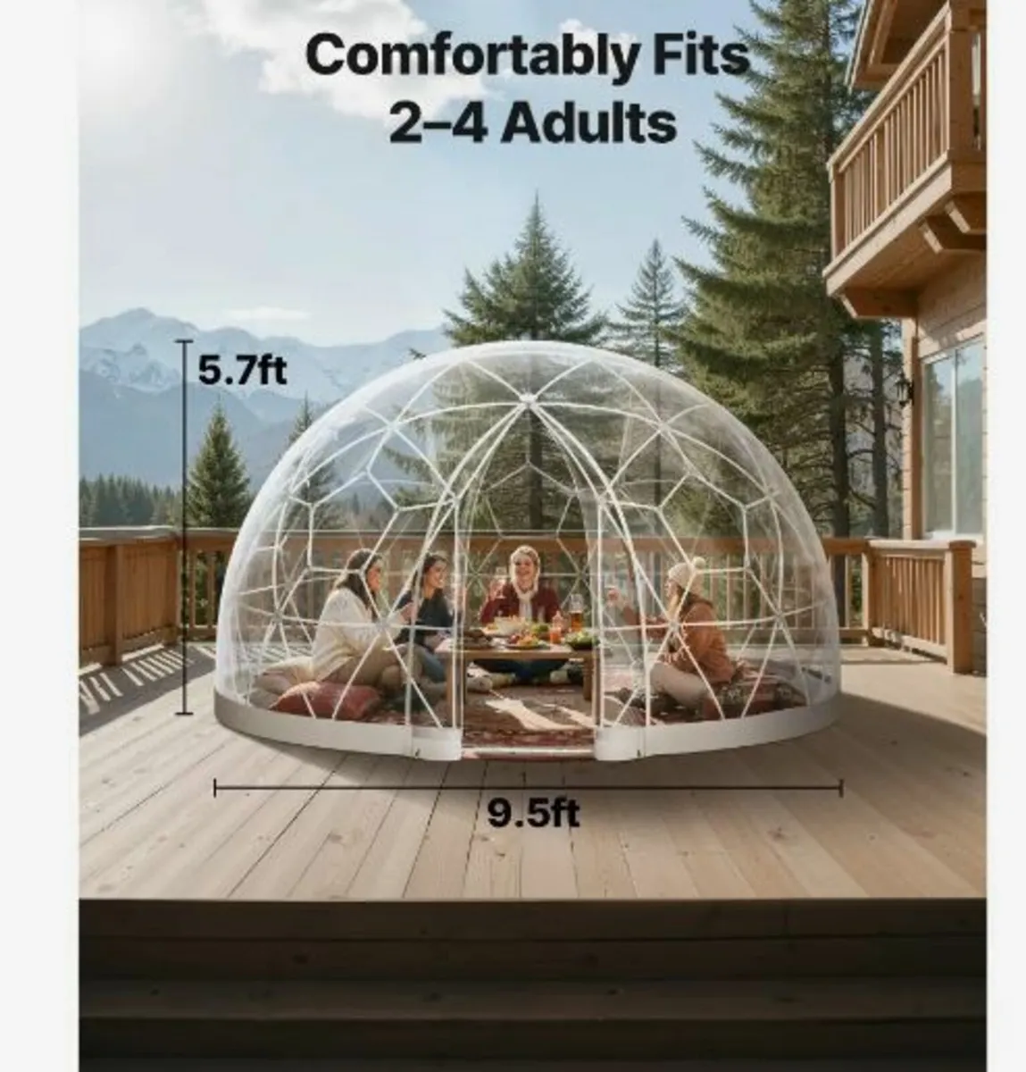 Garden Dome Tent, 2.9 x 1.75 m Outdoor - Image 4